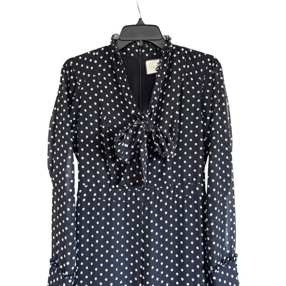 ALEXIS TANELLI BLACK EMBROIDERED DOT JUMPSUIT - Picture 6 of 9